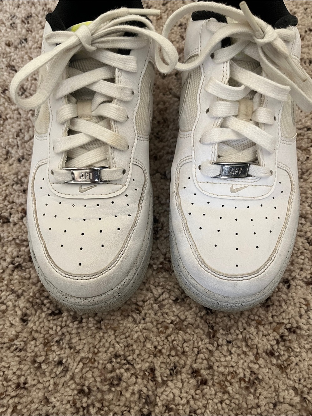 Nike Air Force 1 Crater Next Nature Boys White Sneakers Size 5 Big Boy - Picture 5 of 9